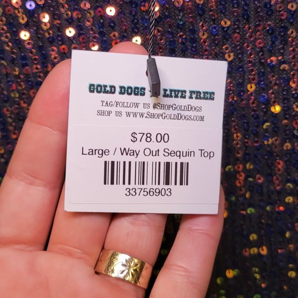 Way Out Sequin Stretch Mock Turtleneck from Gold Dogs - Picture 5 of 7